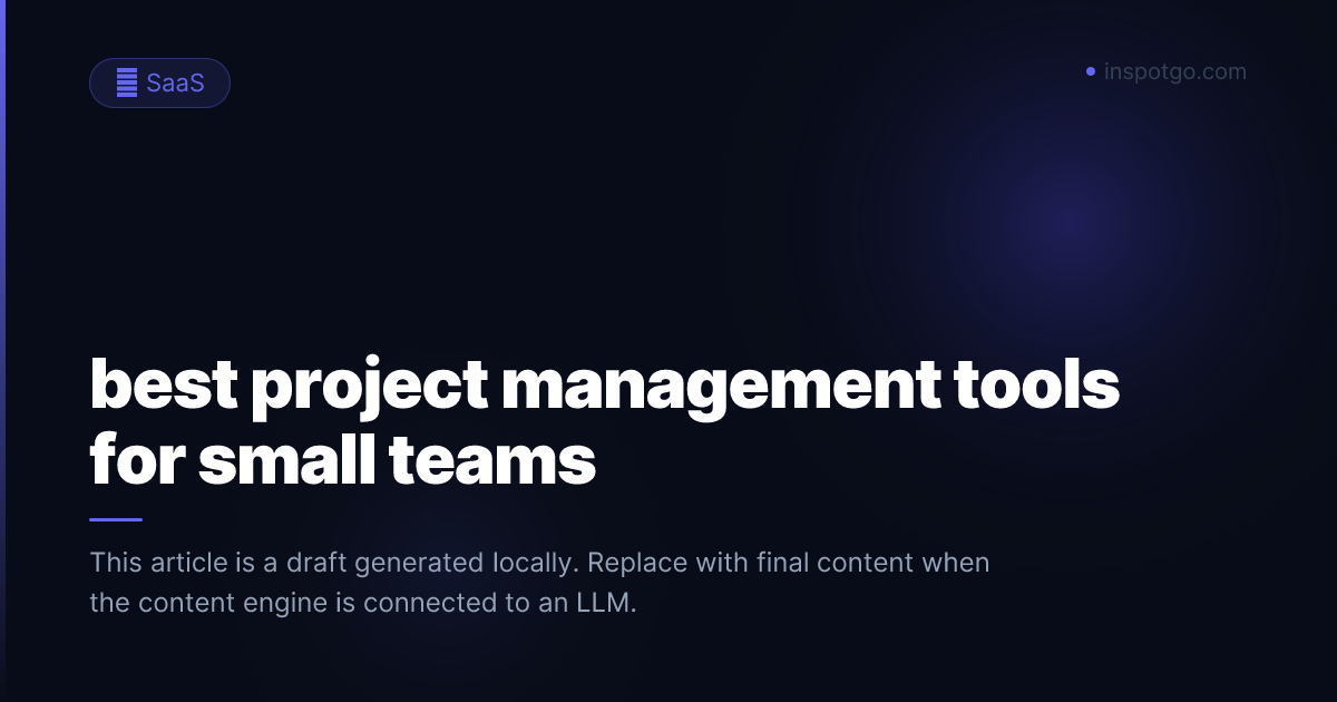 best project management tools for small teams